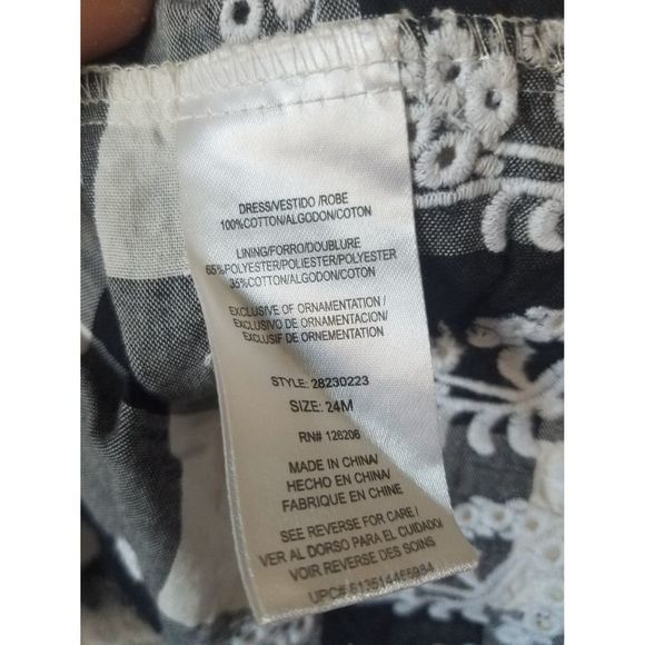 Pastourelle By Pippa & Julie Toddler Girls Gingham Black & White Dress - Picture 6 of 6